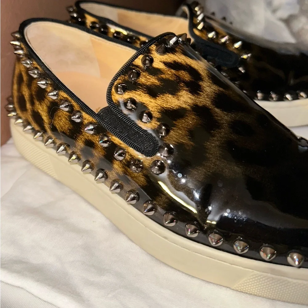 Christian Louboutin Studded Patent Leather Sneakers - Picture 3 of 7